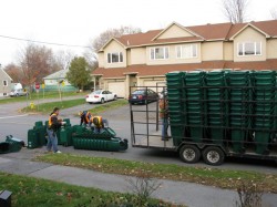 Green Bins being delivered