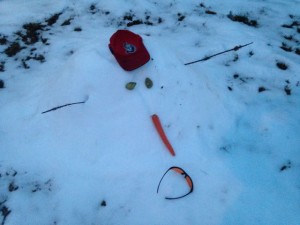 The spring snowman's last gasp